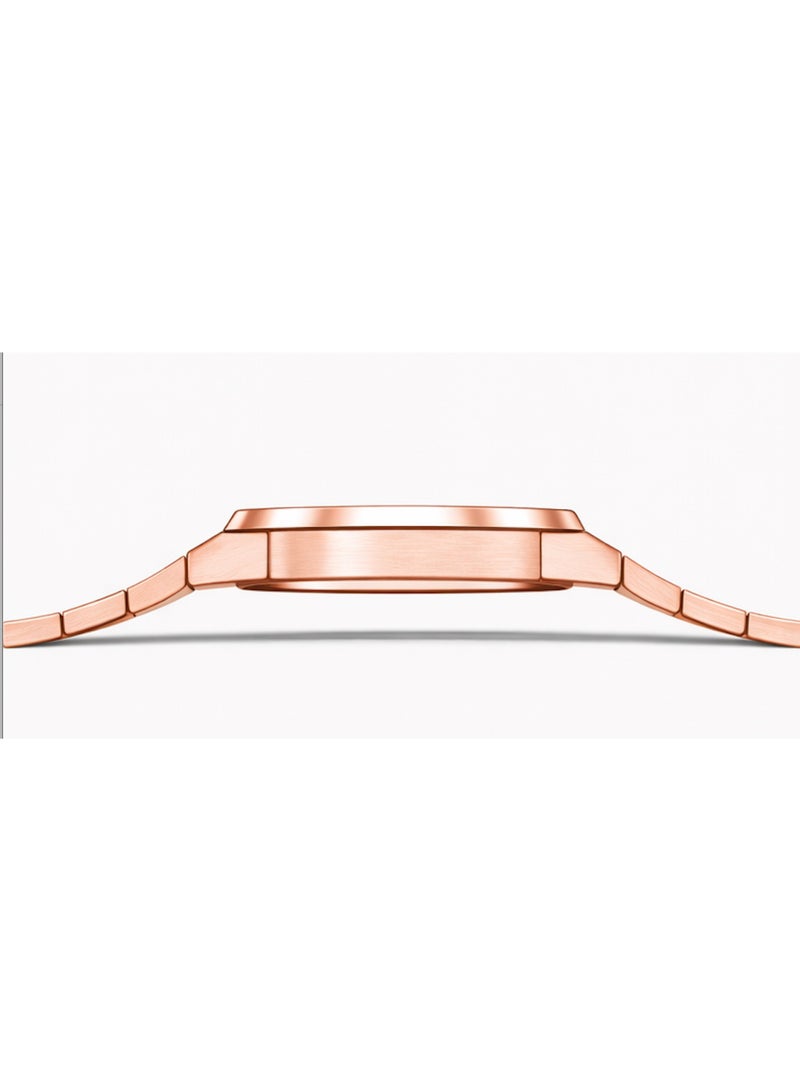 FG UNITED Mens Thin Design Rose Gold Tone Stainless Steel Arabic Dial Watch 41mm - FG7012 - Image 4